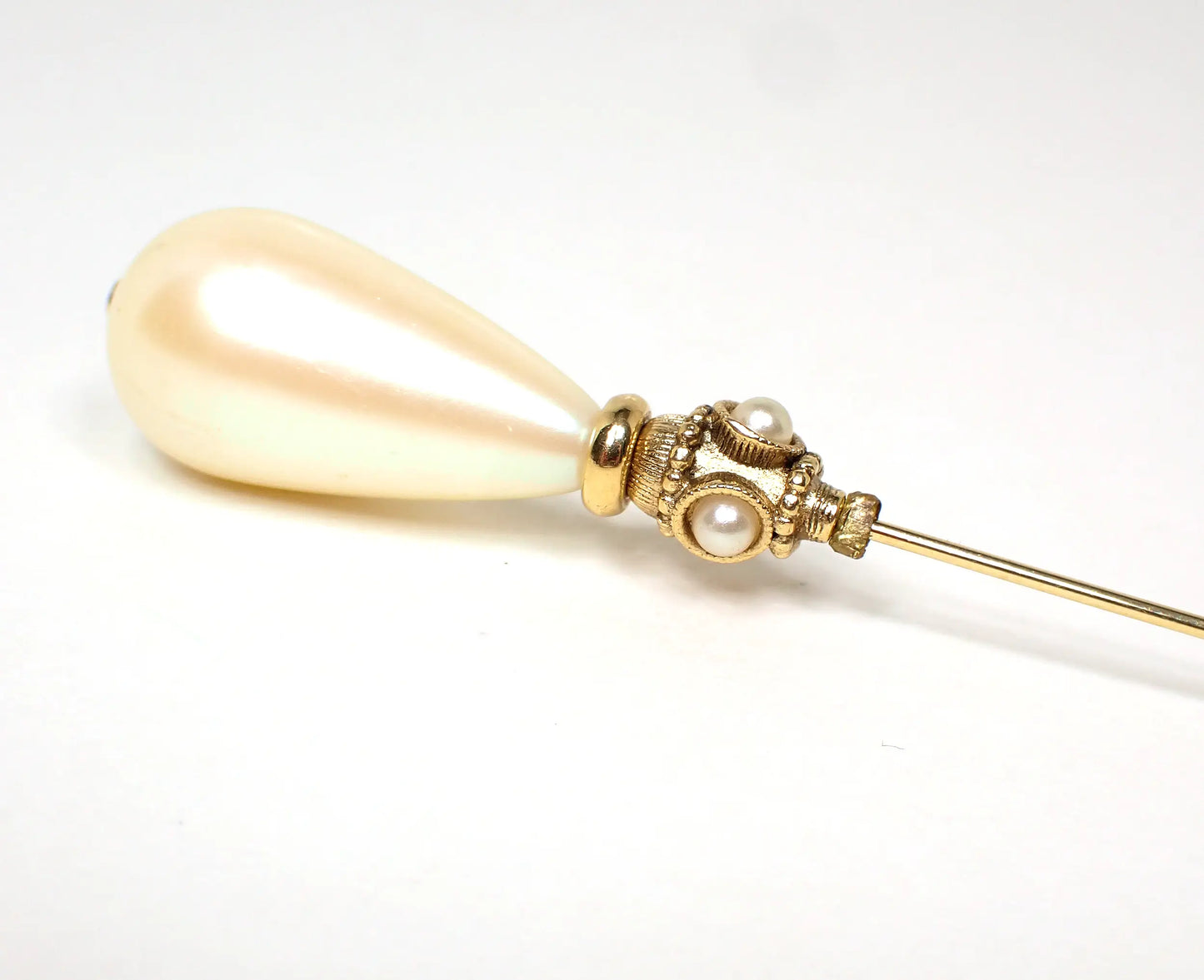 1980s Retro Vintage Faux Pearl Hat Pin
