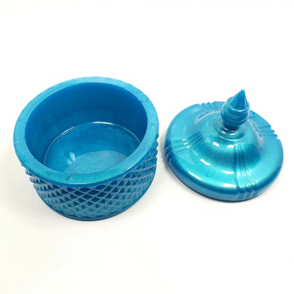 Handmade Pearly Aqua Blue Trinket Box Candy Dish