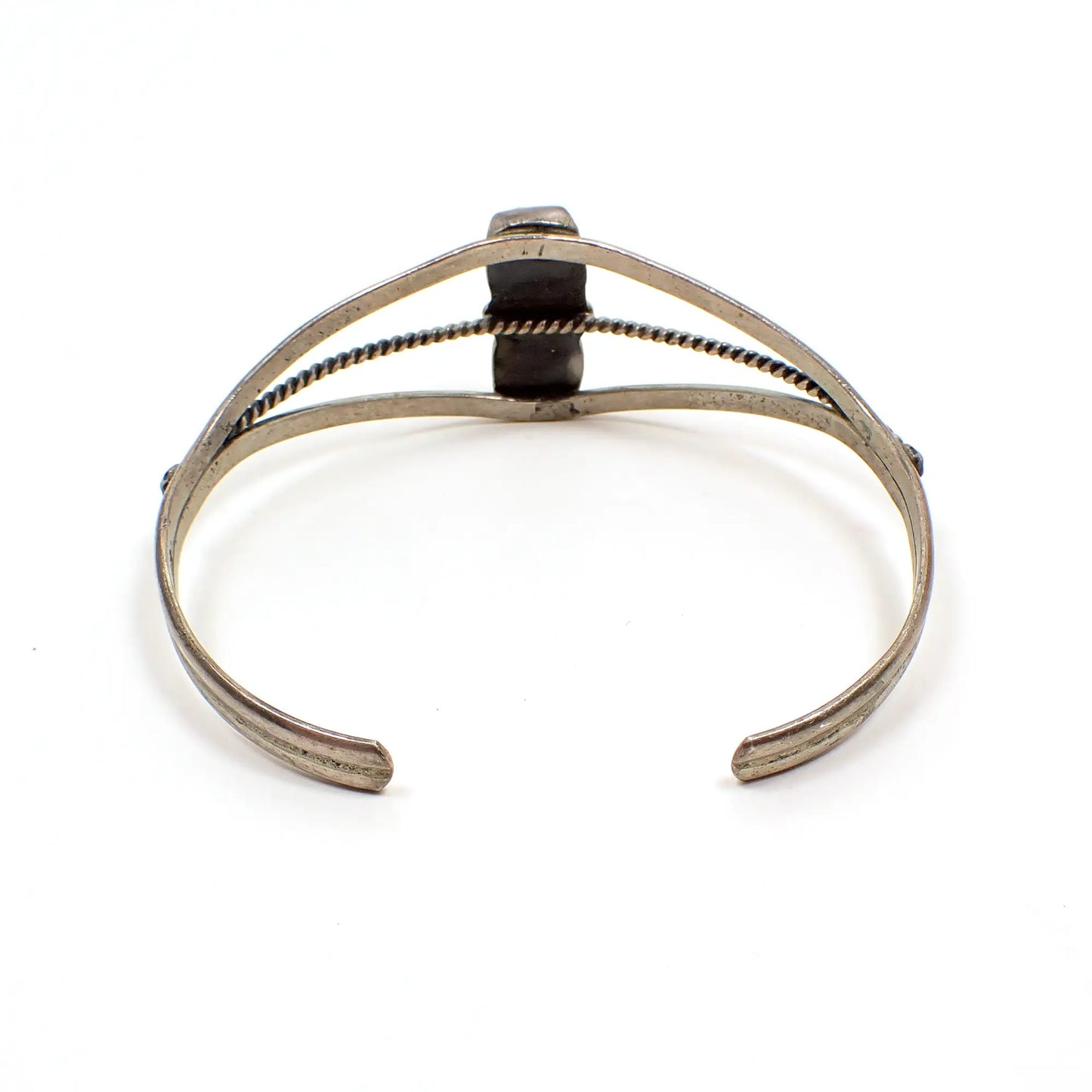 Wayne Estitty Navajo Green Turquoise Sterling Silver Vintage Cuff Bracelet, Southwestern Jewelry