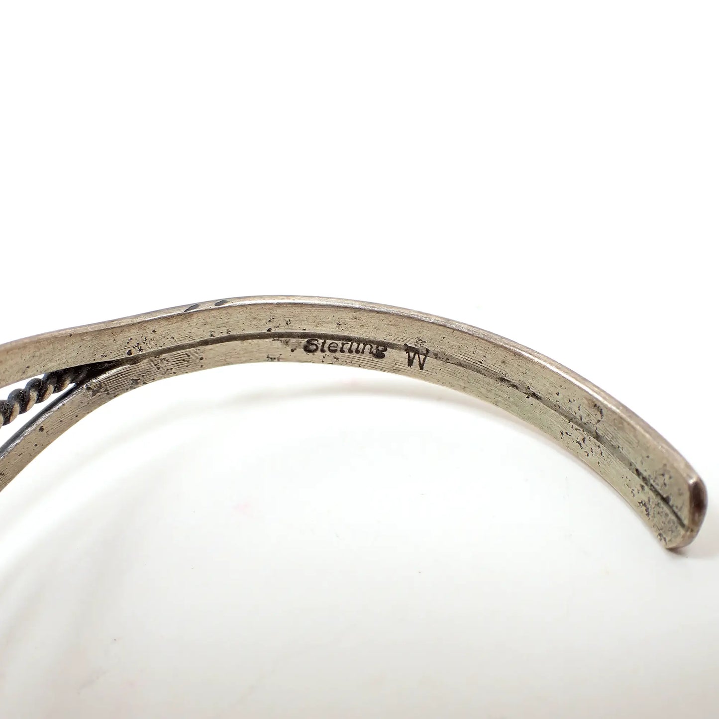 Wayne Estitty Navajo Green Turquoise Sterling Silver Vintage Cuff Bracelet, Southwestern Jewelry