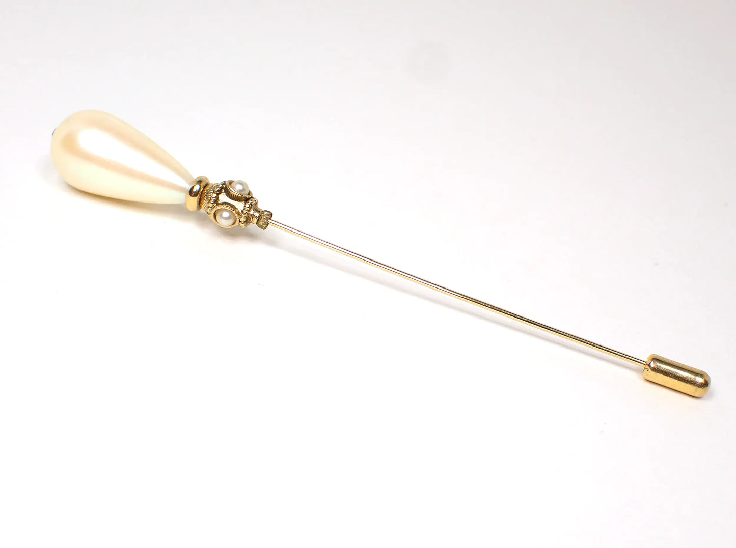 1980s Retro Vintage Faux Pearl Hat Pin