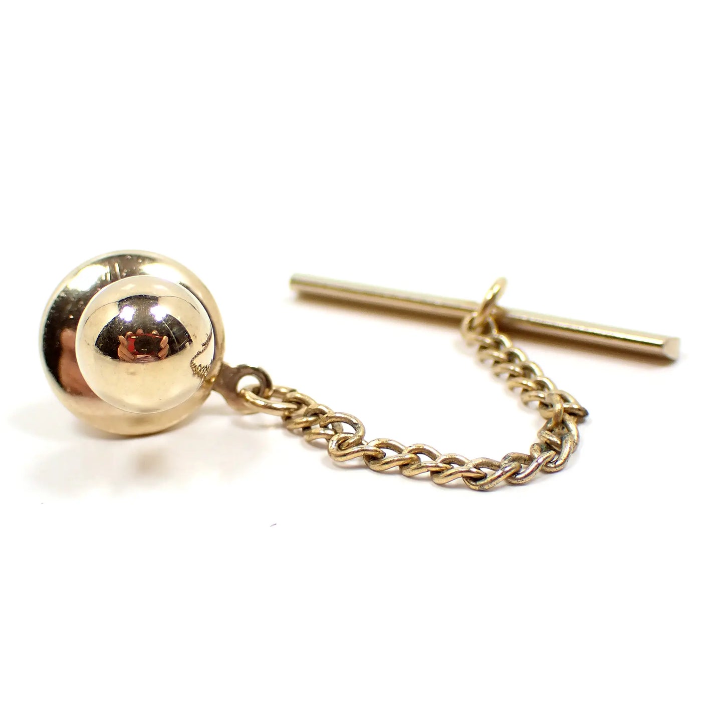 Mid Century Gold Tone Round Stud Vintage Tie Tack