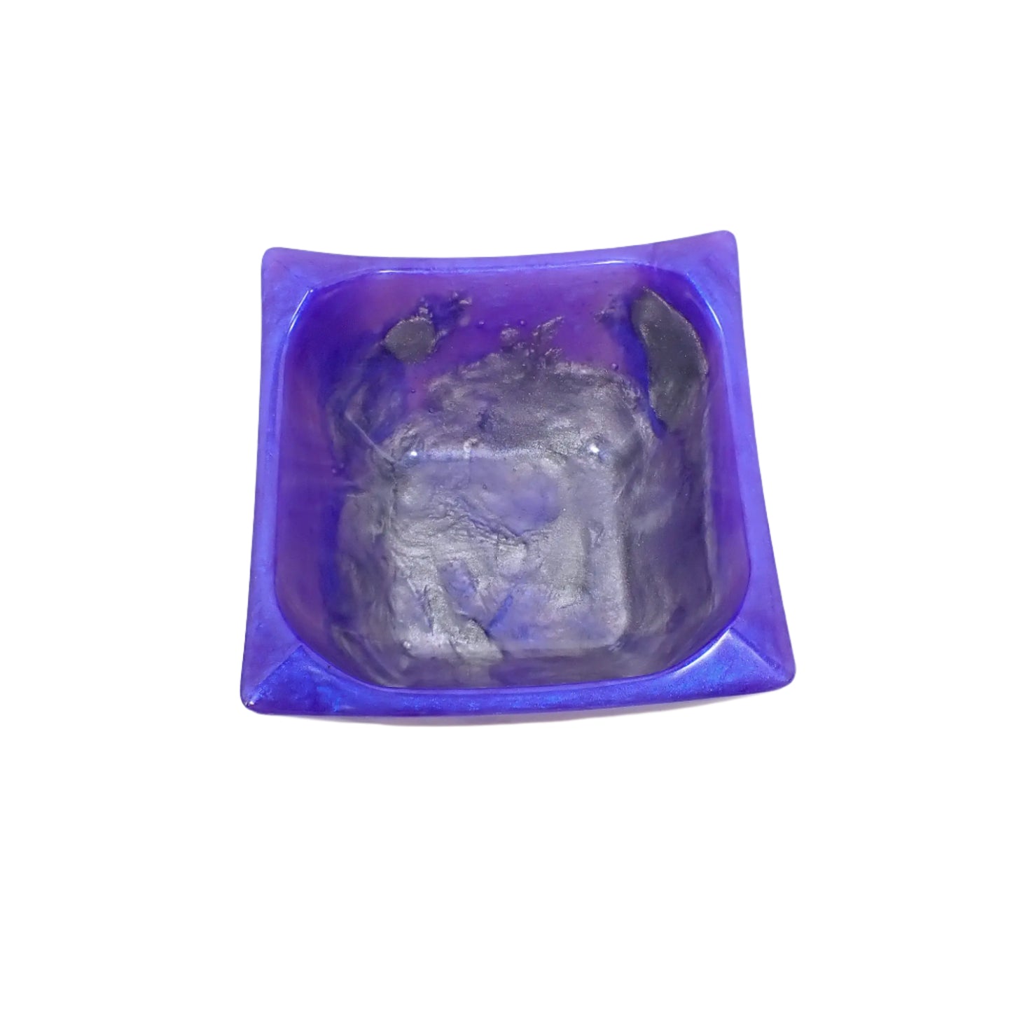 Top view of the handmade Retro Atomic style square decorative bowl showing the inside area where items could be placed.