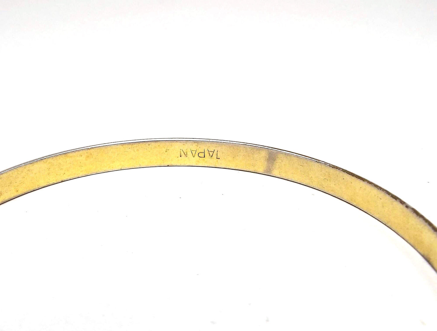 Japanese White Enameled Vintage Bangle Bracelet