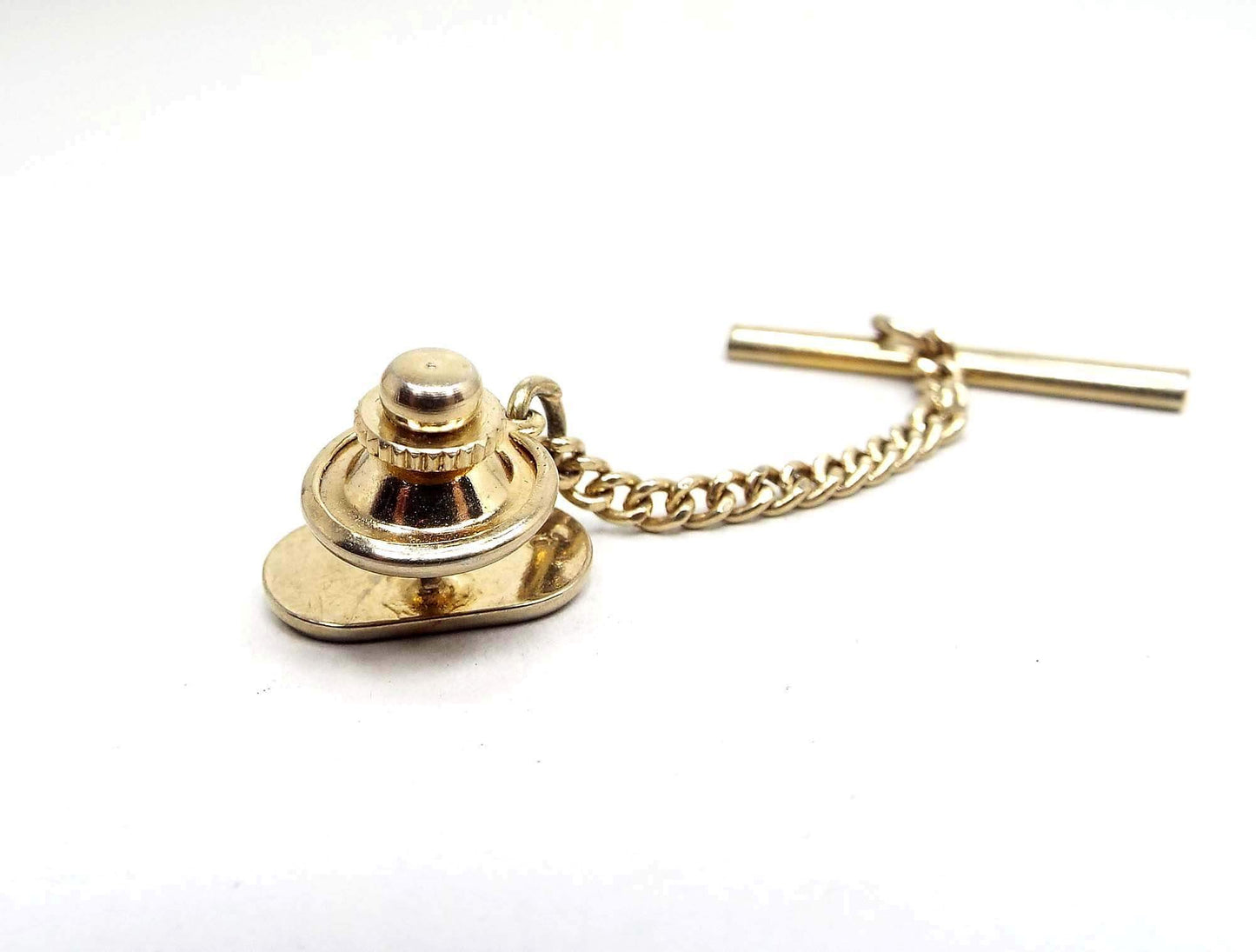Two Tone Hickok Vintage Letter Initial L Tie Tack, Mid Century Tie Pin