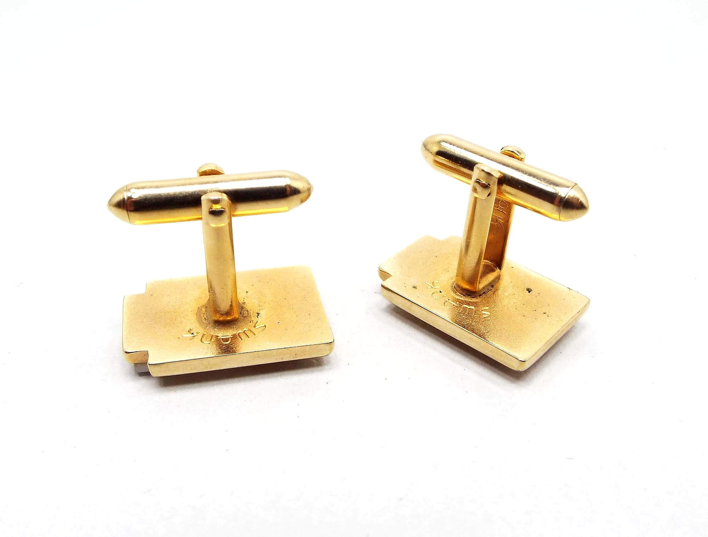 Swank Modernist Mother of Pearl Vintage Cufflinks, Wedding Formal Cuff Links