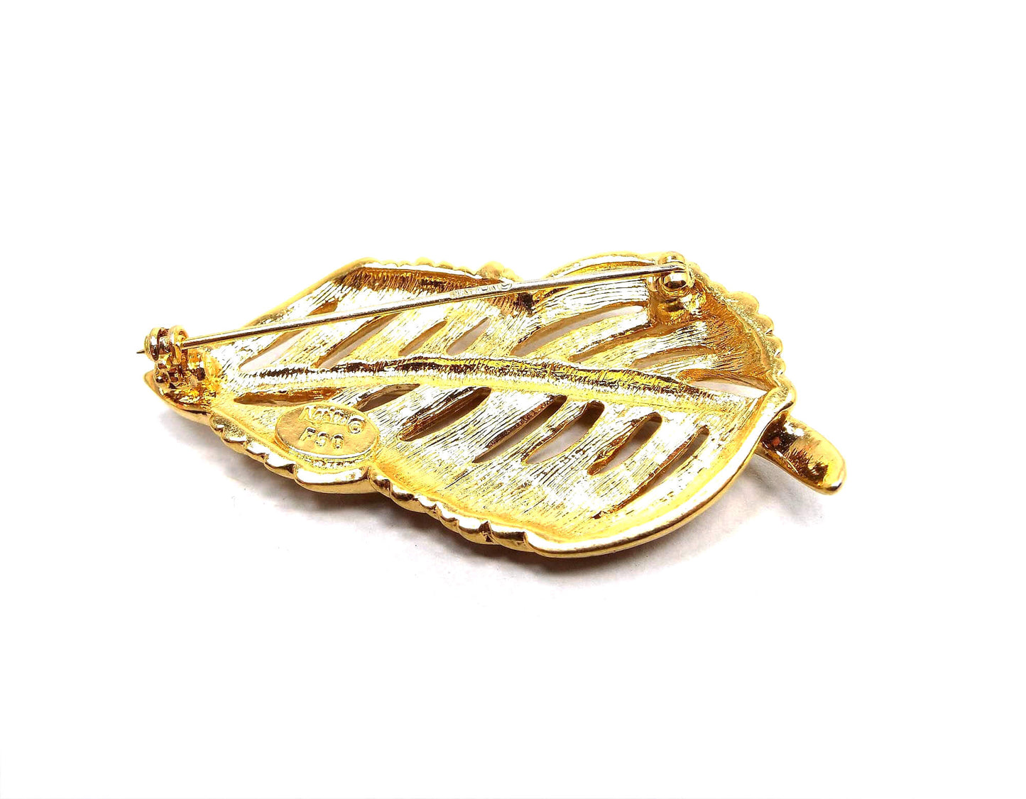 Napier Retro Vintage Feather Leaf Brooch Pin