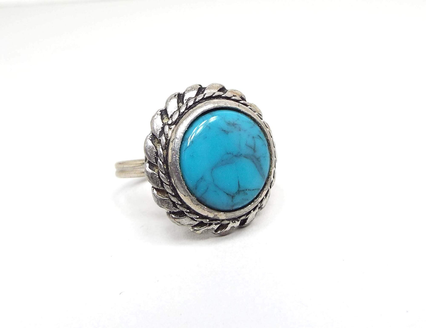 Vintage Faux Turquoise Adjustable Ring