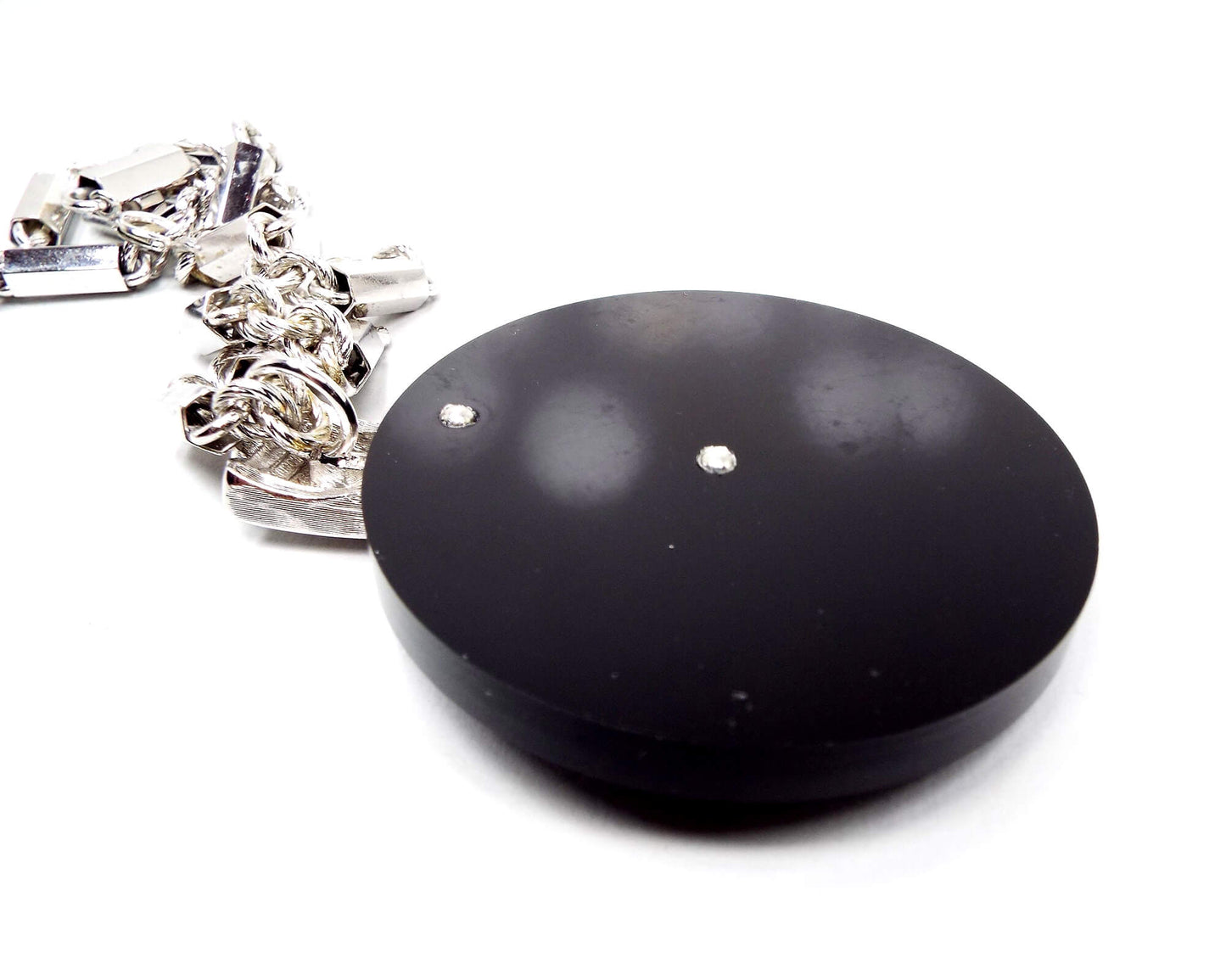 Maximalist Large Black Vintage Pendant Necklace