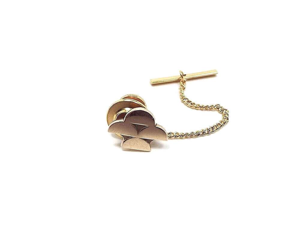 OCT OC Tanner 10K Gold Vintage Tie Tack, Geometric Tie Pin