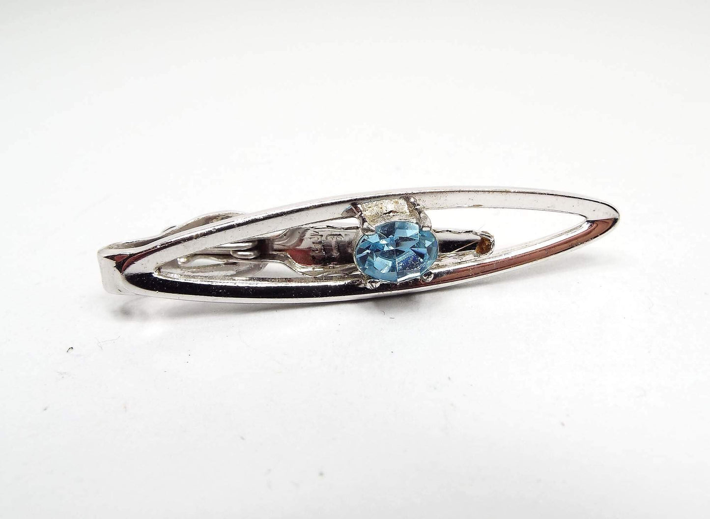 Dante Blue Rhinestone Vintage Tie Clip Clasp