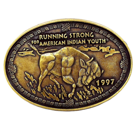 Running Strong for American Indian Youth 1997 Vintage Belt Buckle