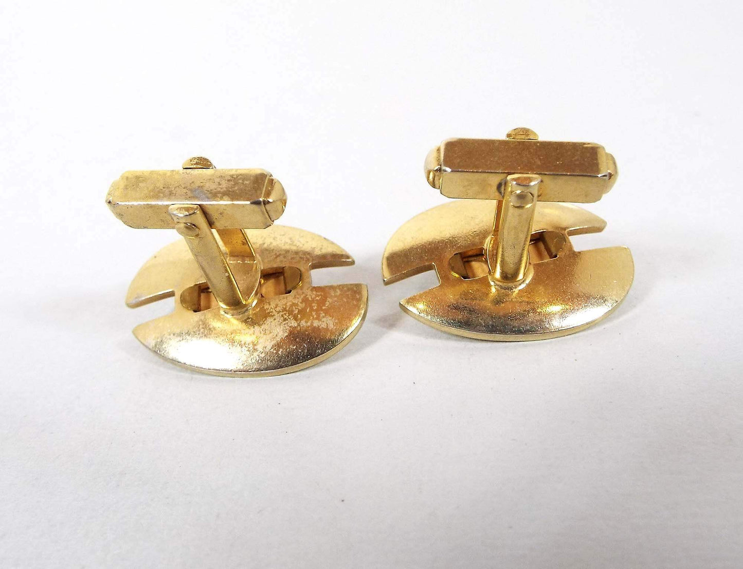 Anson Red Lucite Vintage Cufflinks, Modernist Cuff Links