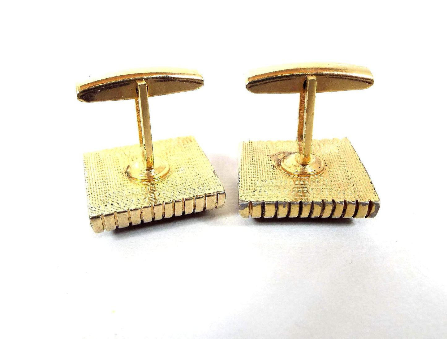 Blue Gray Black Confetti Lucite Vintage Cufflinks, Retro Cuff Links