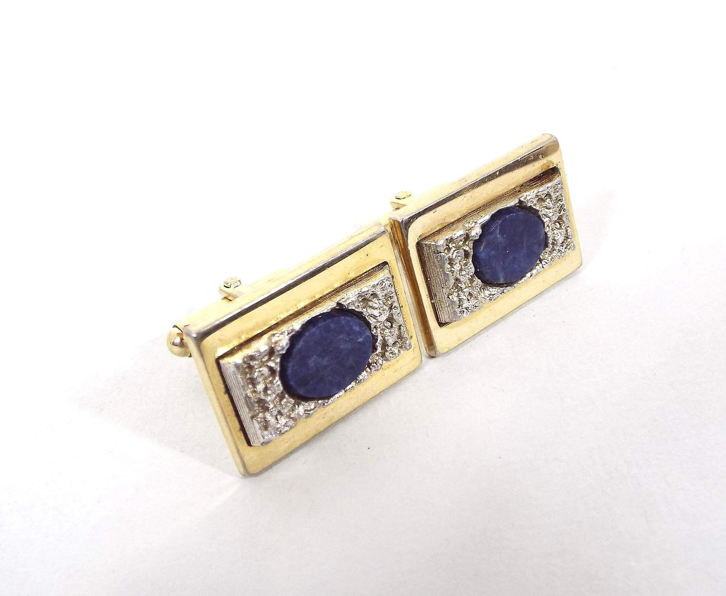 Anson Sodalite Vintage Cufflinks, Retro Gemstone Cuff Links