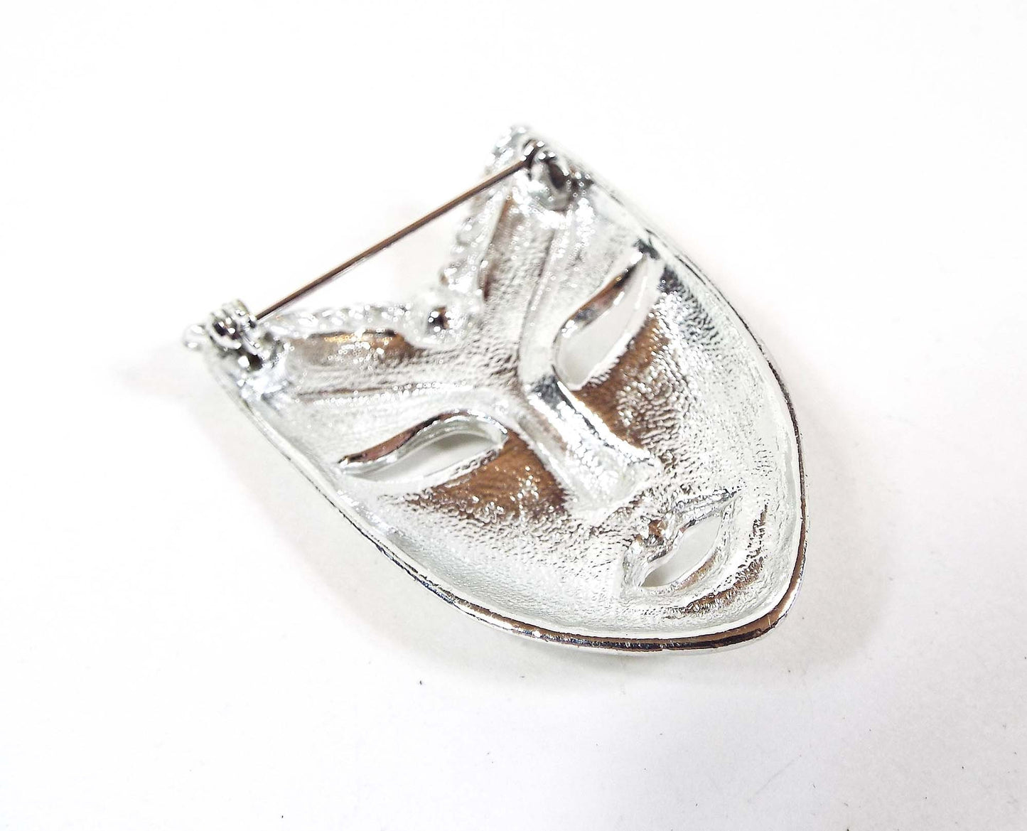 Vintage Rhinestone Mask Brooch