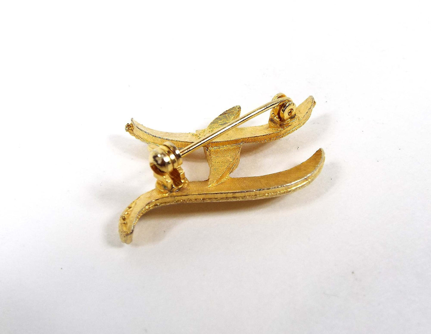 Textured Gold Tone Initial Letter H Vintage Brooch Pin