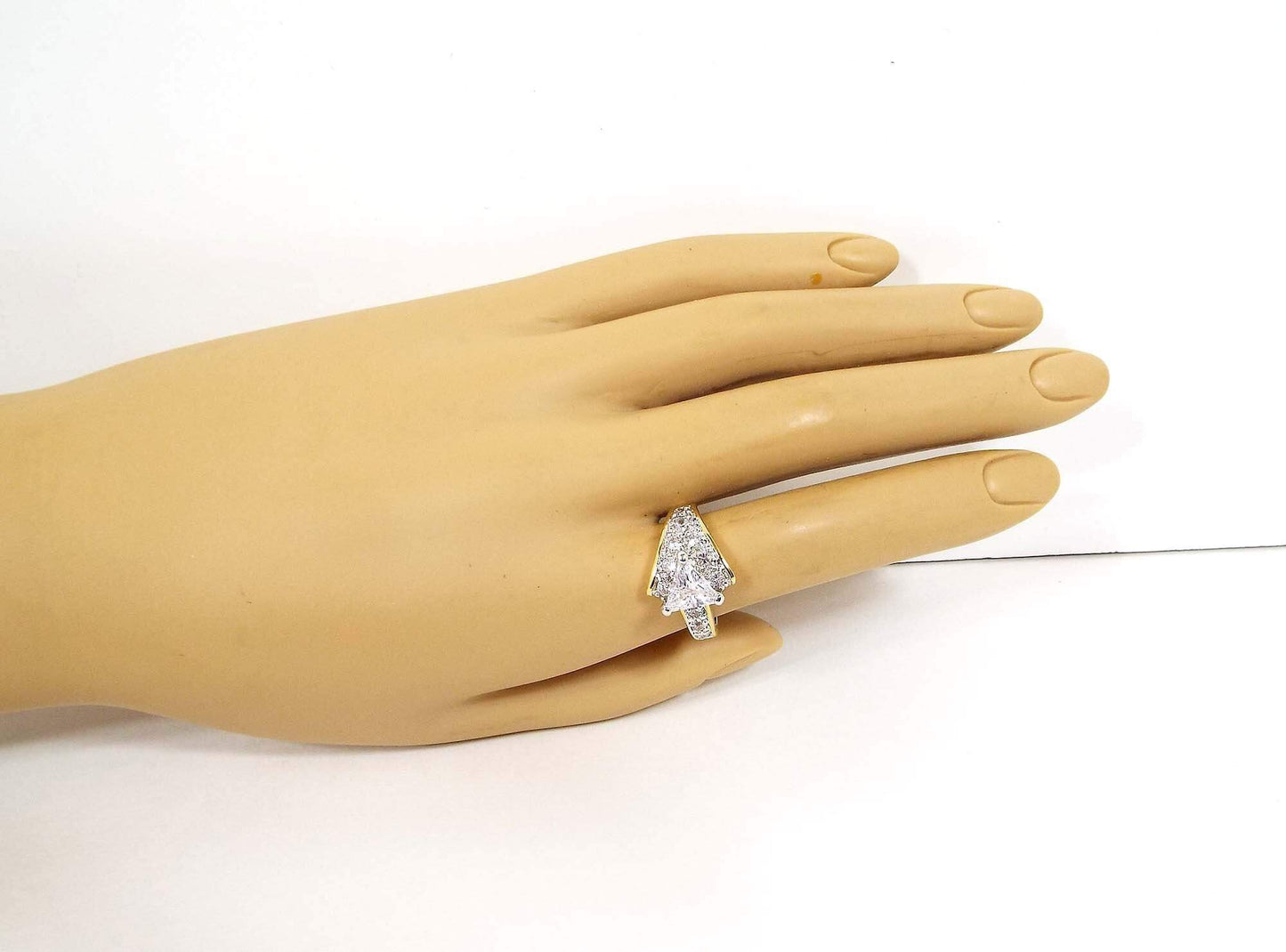 Edco Cubic Zirconia Vintage Cocktail Ring