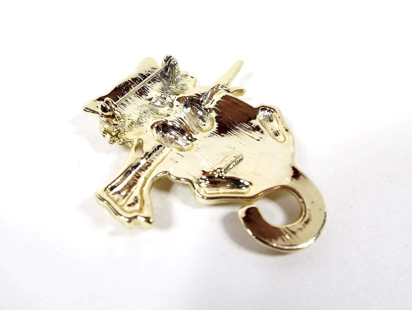 AJC Cat Hanging from Branch Vintage Brooch Pin