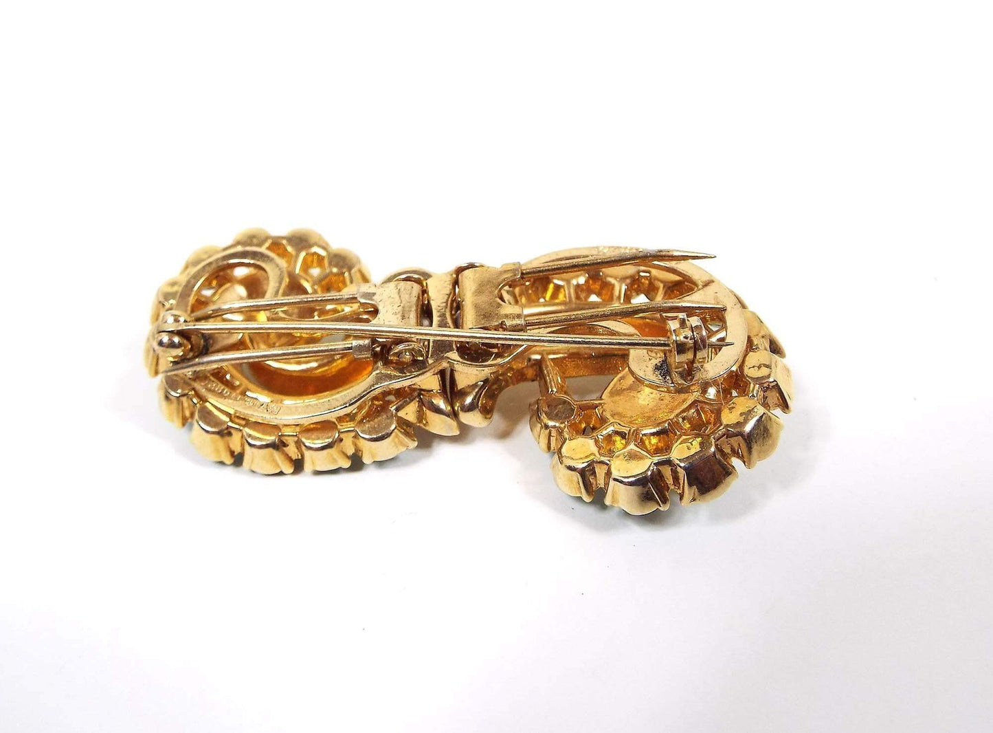 Coro Duette Vintage Rhinestone Brooch Pin Fur Clip Combo