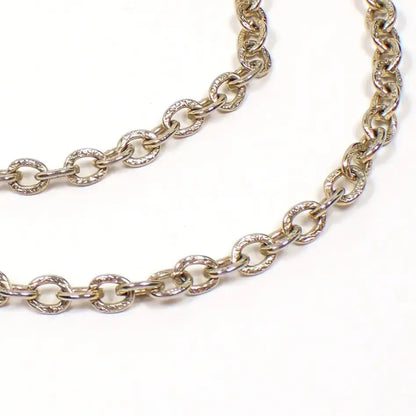 Whiting and Davis Vintage Cable Chain Necklace with Textured Links