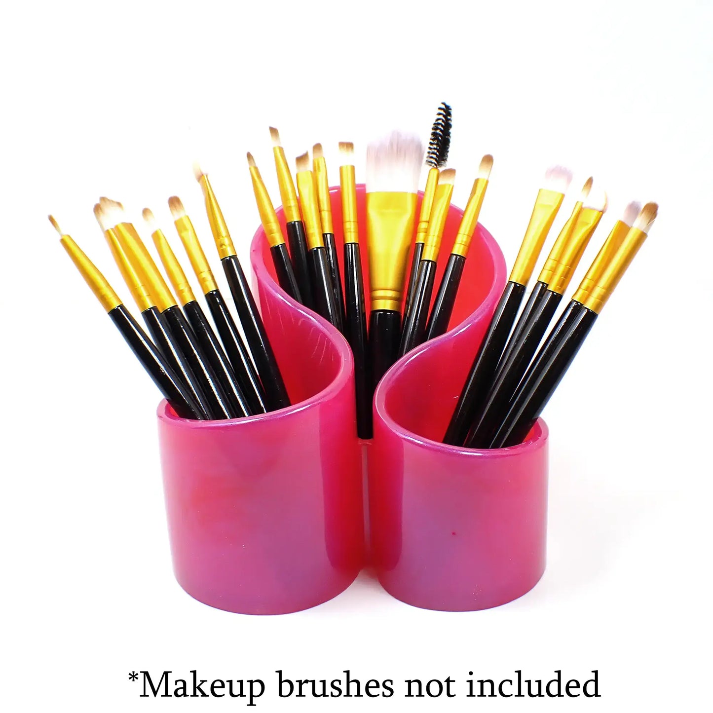 Handmade Bright Pink Resin Makeup Brush Holder