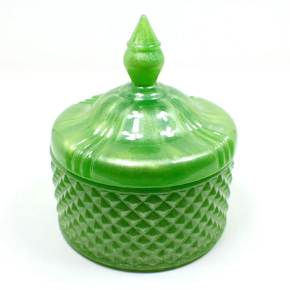 Handmade Pearly Lime Green Trinket Box Candy Dish