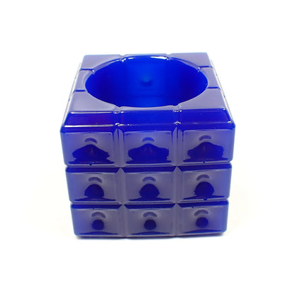 Small Handmade Royal Blue Resin Square Cube, Decorative Bowl