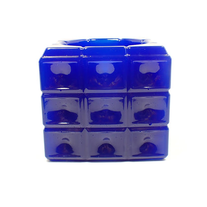 Small Handmade Royal Blue Resin Square Cube, Decorative Bowl