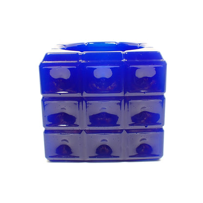 Small Handmade Royal Blue Resin Square Cube, Decorative Bowl