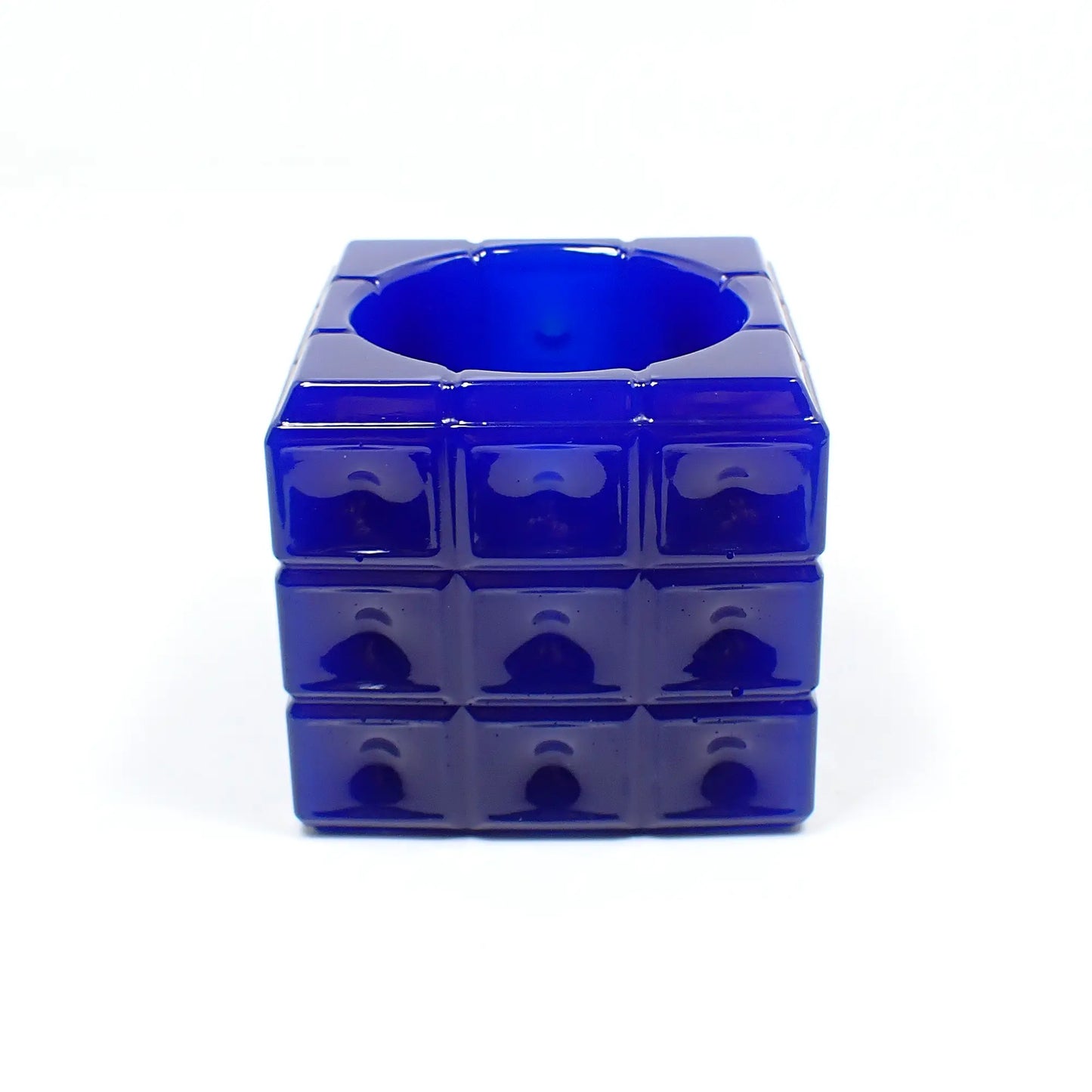 Small Handmade Royal Blue Resin Square Cube, Decorative Bowl