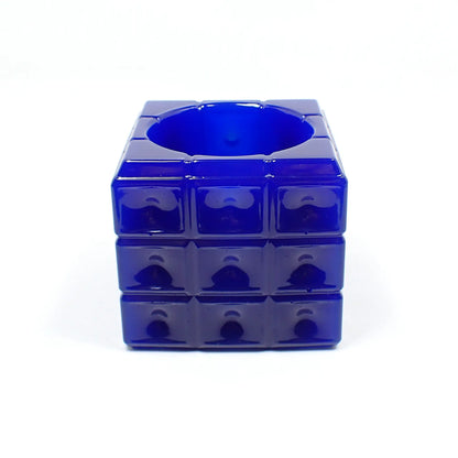 Small Handmade Royal Blue Resin Square Cube, Decorative Bowl