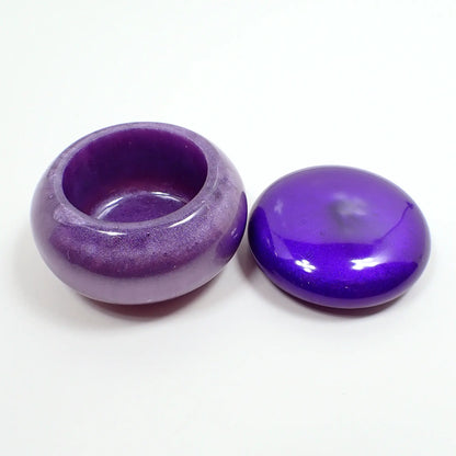 Small Pearly Purple Resin Handmade Round Trinket Box
