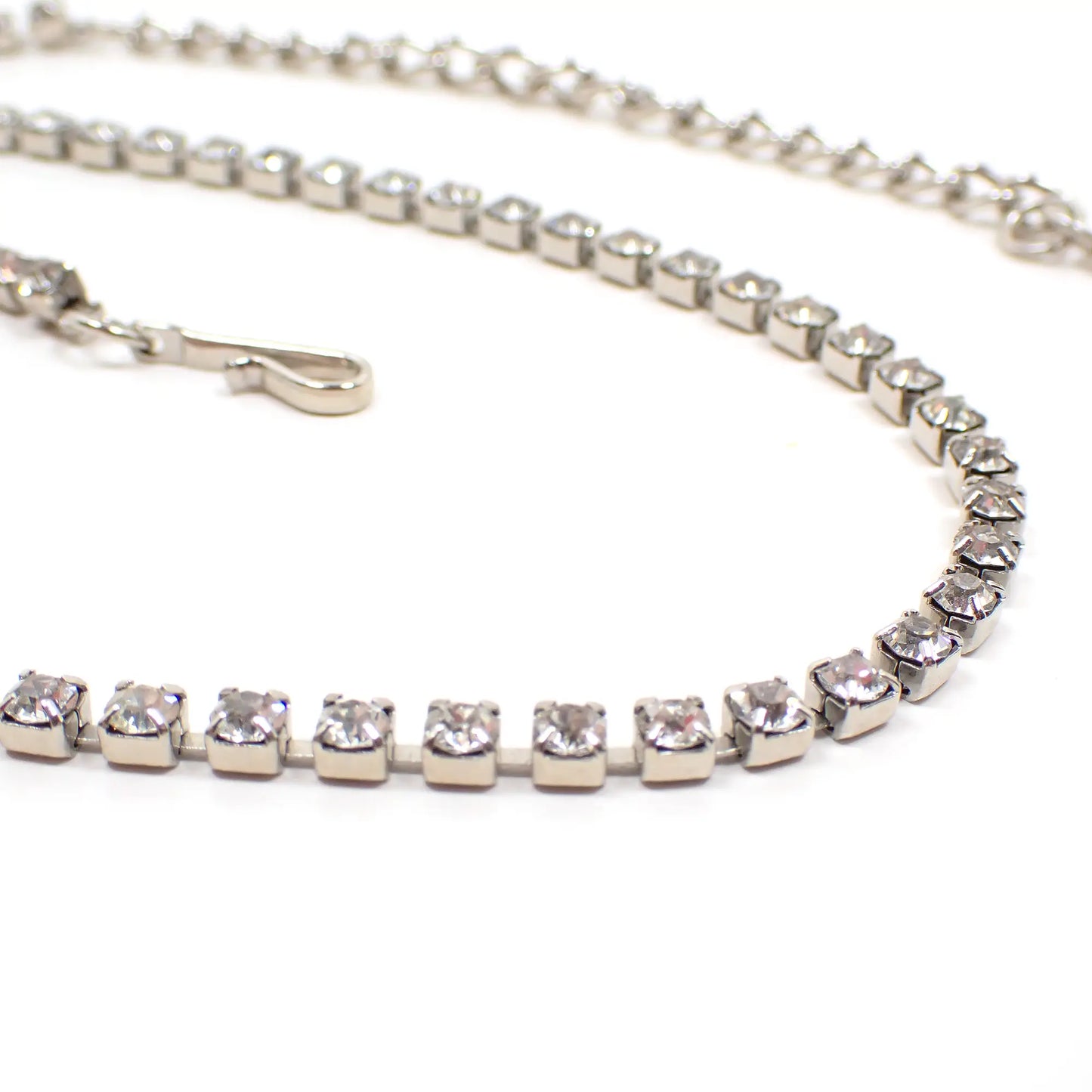 1950's Coro Rhinestone Vintage Choker Necklace with Hook Clasp