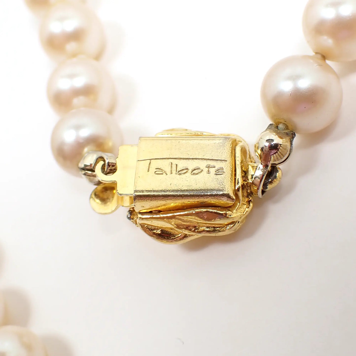 Talbots Golden Off White Vintage Faux Pearl Beaded Necklace