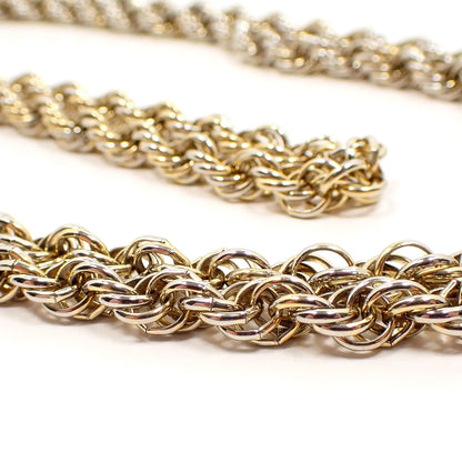Long Wide Monet Vintage Twisted Rope Chain Necklace