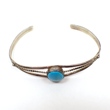 Faux Turquoise Retro Vintage Cuff Bracelet, Southwestern Boho Jewelry