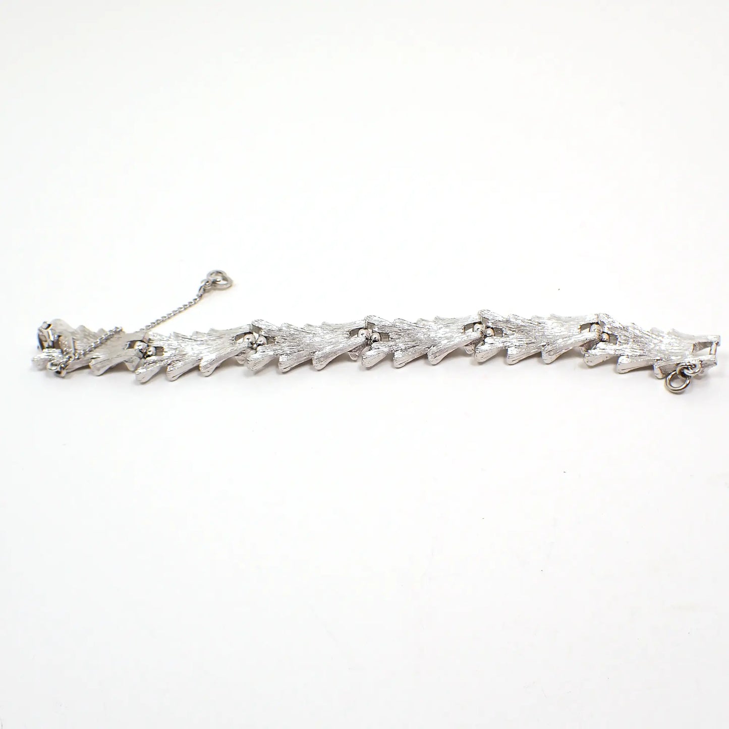 1960's Monet Mid Century Vintage Brutalist Link Bracelet with Safety Chain