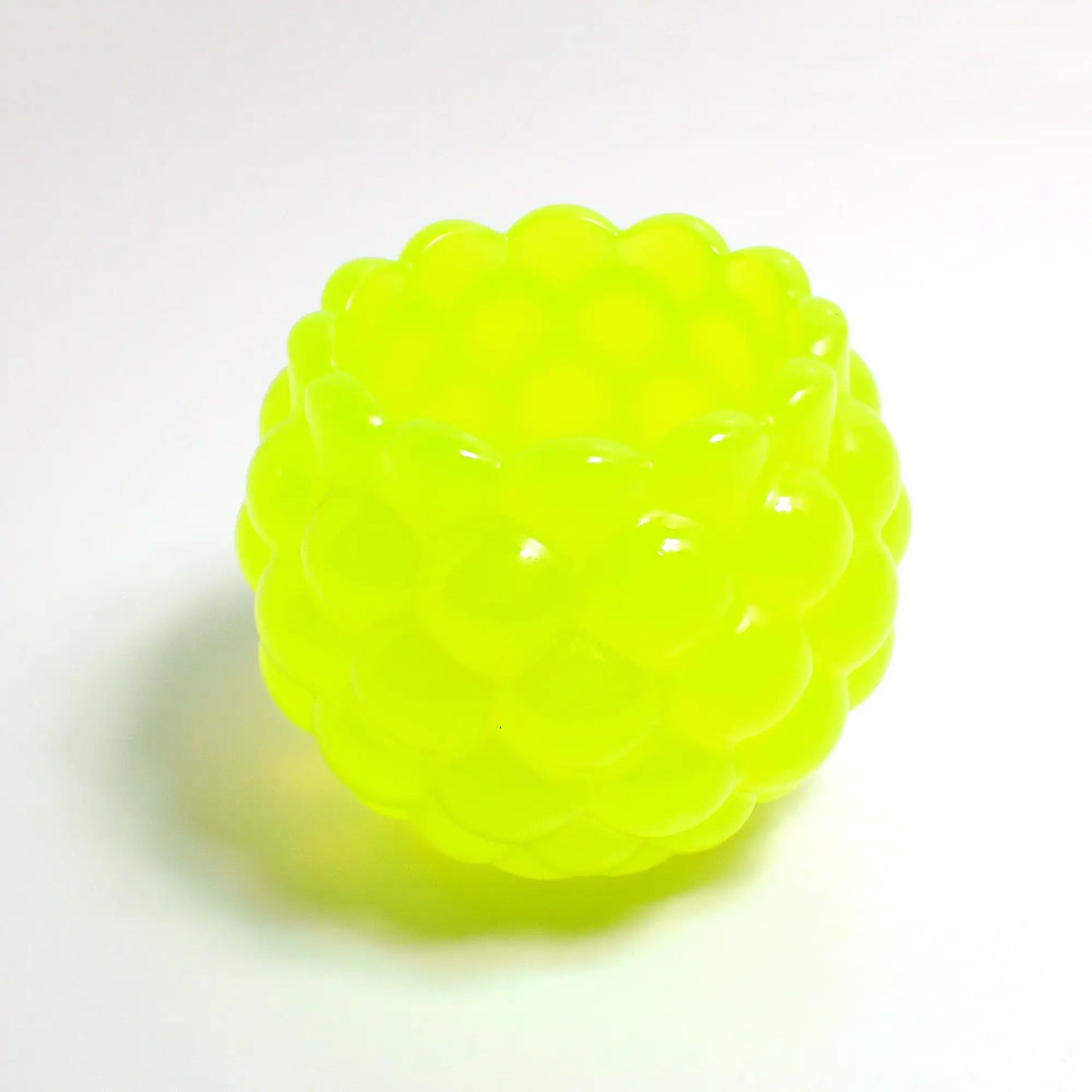 Small Handmade Round Bright Neon Yellow Green Resin Pot with Scalloped Edge, Decorative Bowl