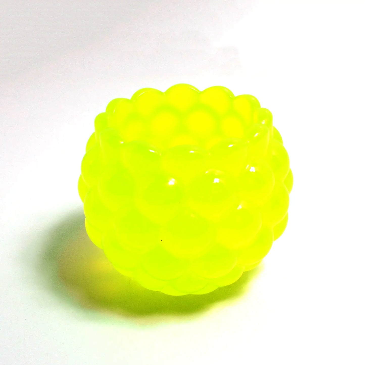 Small Handmade Round Bright Neon Yellow Green Resin Pot with Scalloped Edge, Decorative Bowl