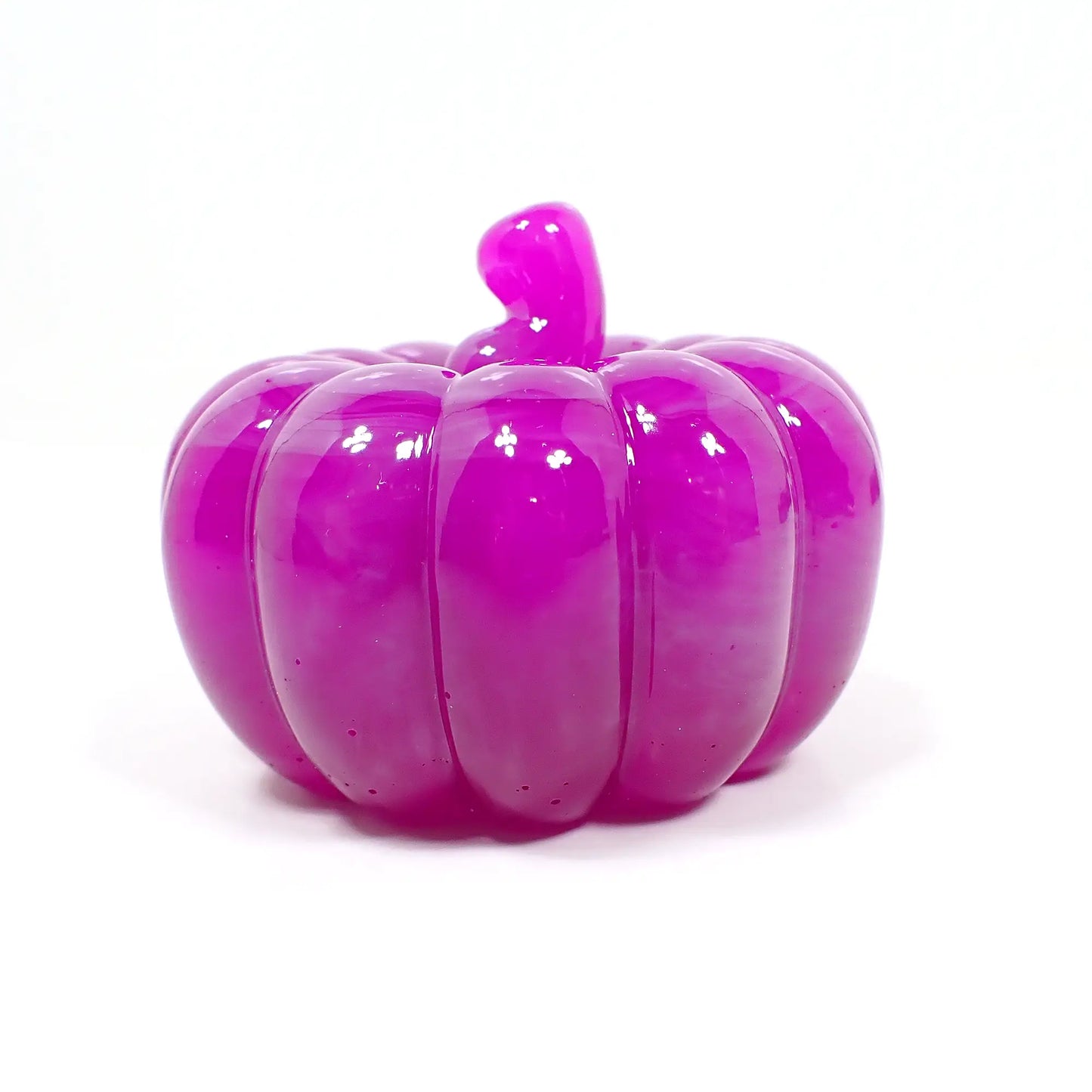 Handmade Purple and Gray Resin Pumpkin, Fall Halloween Decor