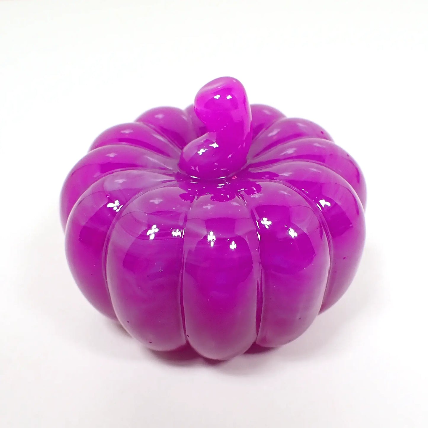 Handmade Purple and Gray Resin Pumpkin, Fall Halloween Decor