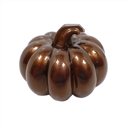 Pearly Dark Brown Handmade Resin Pumpkin, Fall Halloween Decor