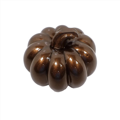 Pearly Dark Brown Handmade Resin Pumpkin, Fall Halloween Decor