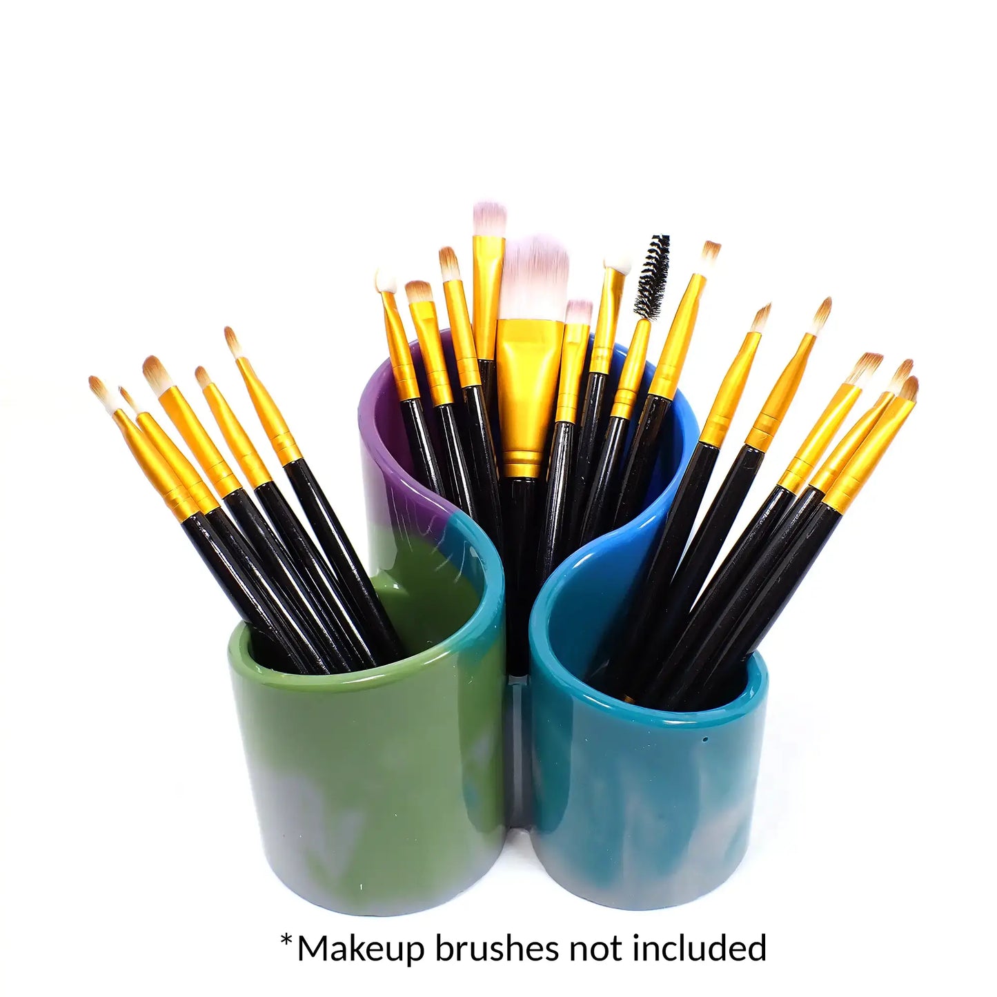 Handmade Multi Color Resin Makeup Brush Holder, Pen Pencil Paintbrush Organizer