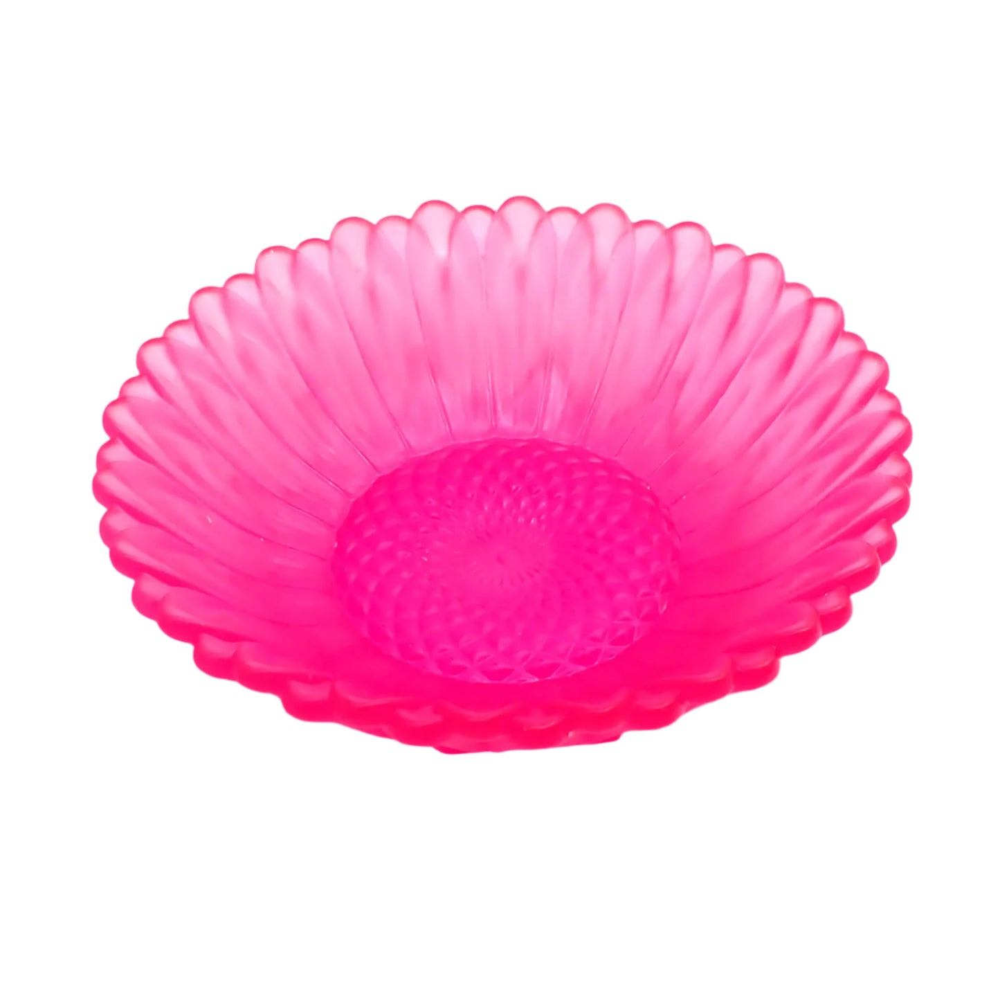 Small Neon Pink Handmade Resin Sunflower Decorative Bowl, Trinket Dish, UV Fluorescent