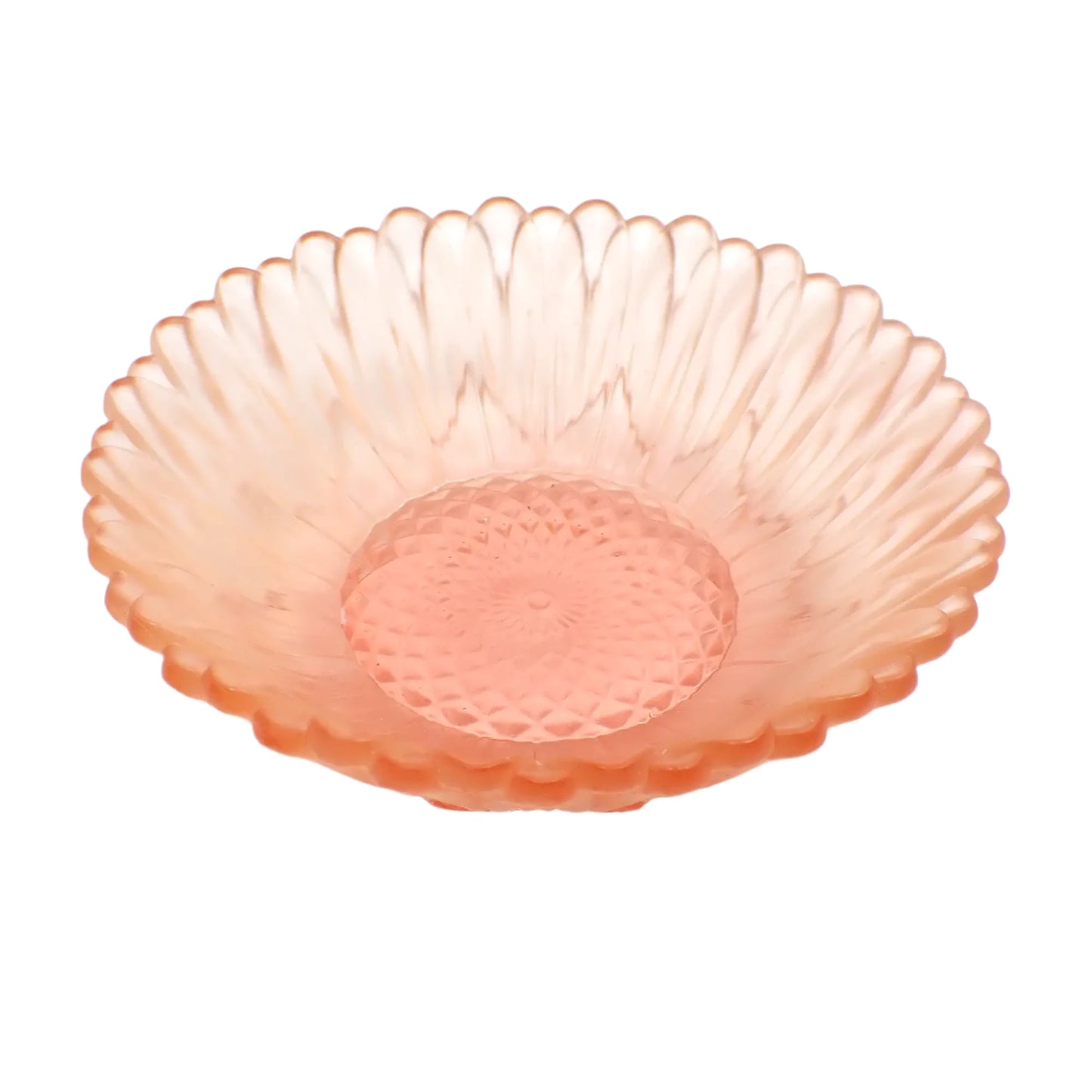 Peach and Pink Small Handmade Resin Sunflower Trinket Dish, Decorative Bowl