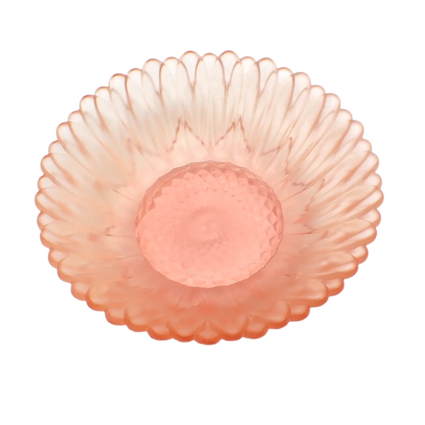 Peach and Pink Small Handmade Resin Sunflower Trinket Dish, Decorative Bowl