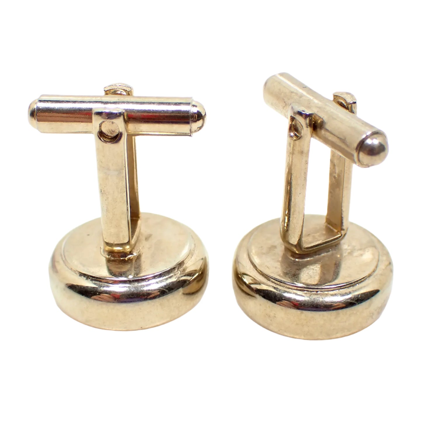 Vintage Compass Cufflinks, 1950's Mid Century Cuff Links, Gold Tone, Novelty Jewelry