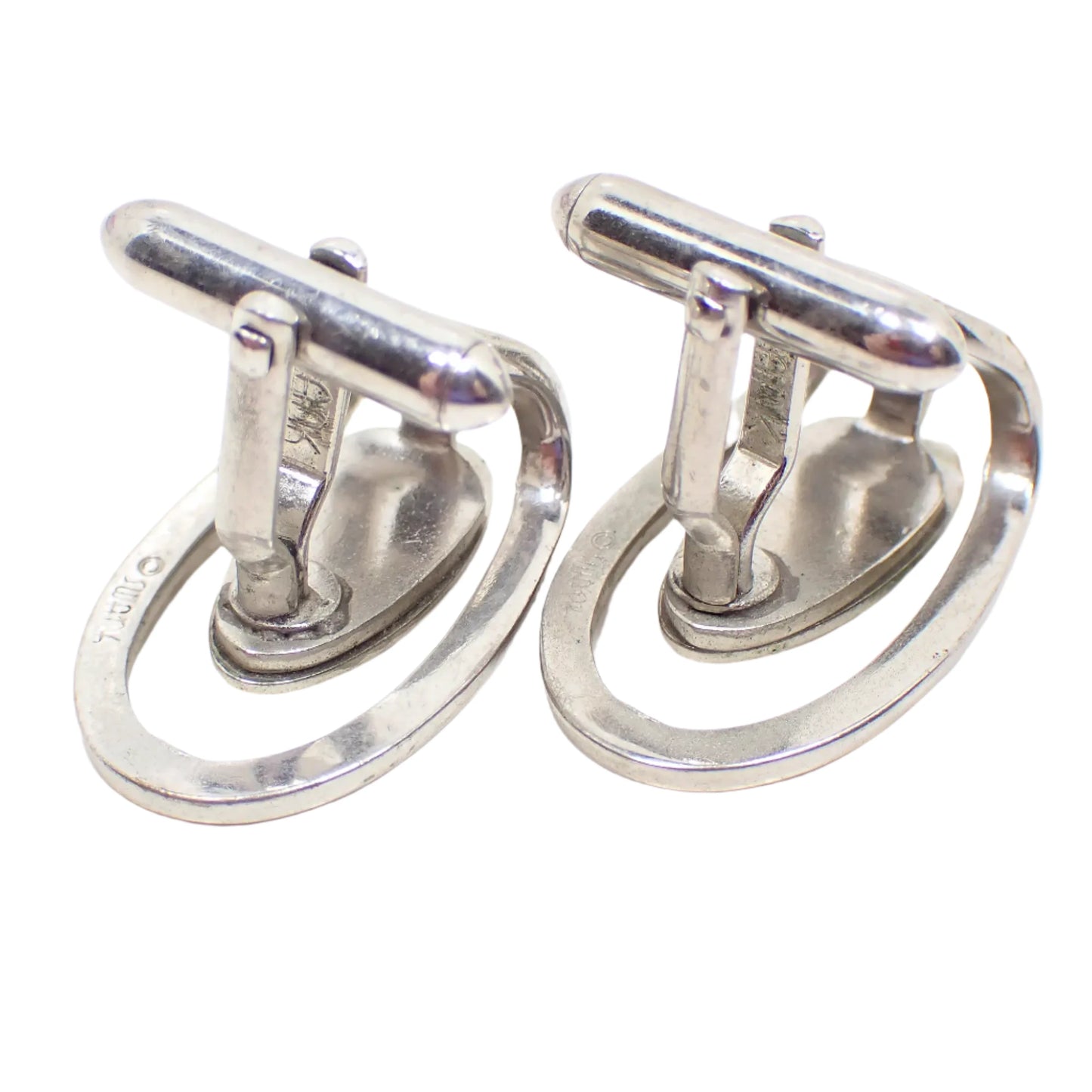 Swank Initial Letter R Cufflinks, Silver Tone 1960's Mid Century Open Cuff Links, Gentleman Jewelry